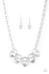 HEART On Your Heels - White Heart Necklace- Paparrazi Necklace
