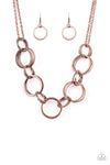 Jump Into The Ring - Copper Hoop Necklace - Paparazzi Accessories