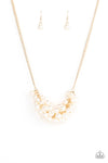 Grandiose Glimmer - Gold Pearl Necklace - Life of The Party -  Paparazzi Accessories