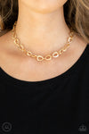Urban Safari -  Gold Choker Necklace - Paparazzi Accessories