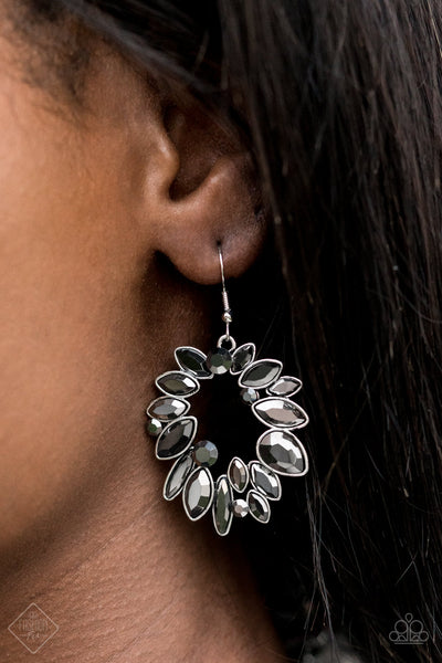 Try As I DYNAMITE - Silver Hematite Earrings  - Paparazzi Accessories