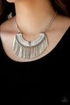 Impressively Incan - Silver Textured Necklace - Paparazzi Accessories