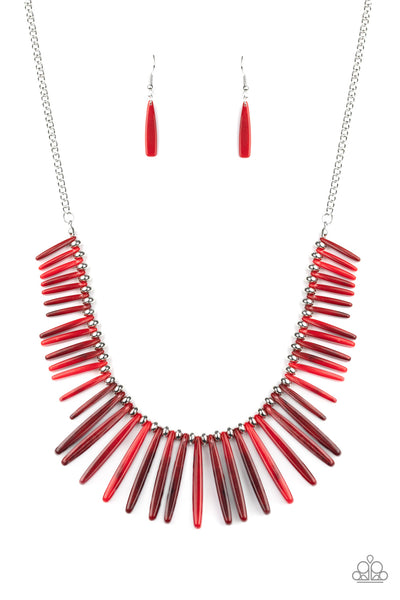 Out Of My Element - Red Necklace - Paparazzi Accessories