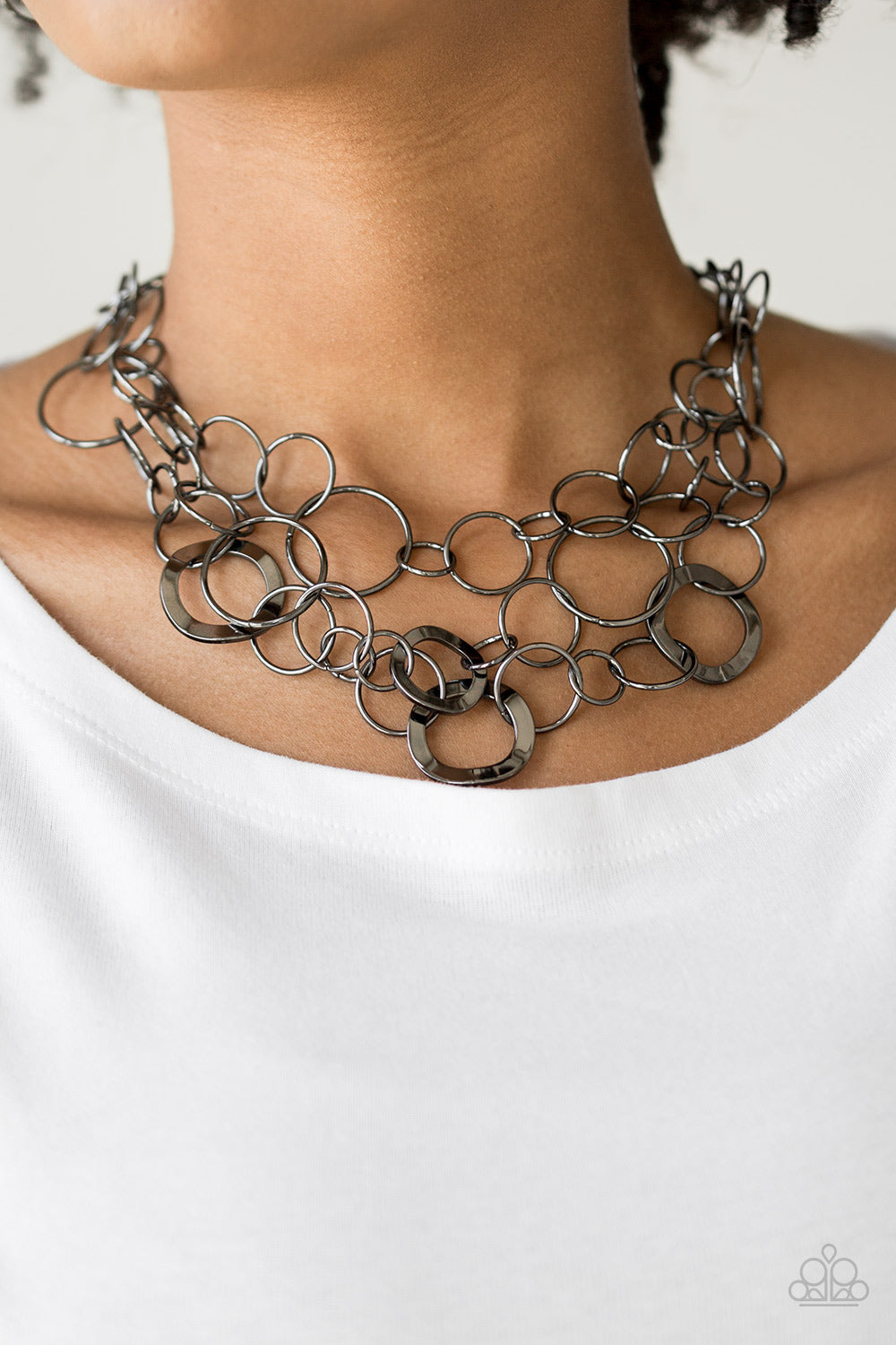 Paparazzi Jewelry Gunmetal CZ Beaded Short Necklace | eBay