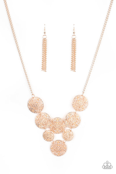 Malibu Idol - Rose Gold Disc Necklace - Paparazzi Accessories