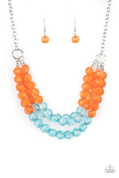 Summer Ice - Orange  Beaded Necklace- Paparazzi Accessories