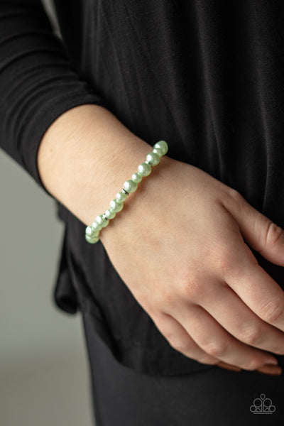 Powder and Pearls - Green pearl Bracelet - Paparazzi Accessories