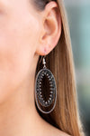 Marry Into Money - Black Hematite Rhinestone Earrings- Paparazzi Accessories