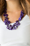 Wonderfully Walla Walla - Purple Wood Bead Necklace - Paparazzi Accessories