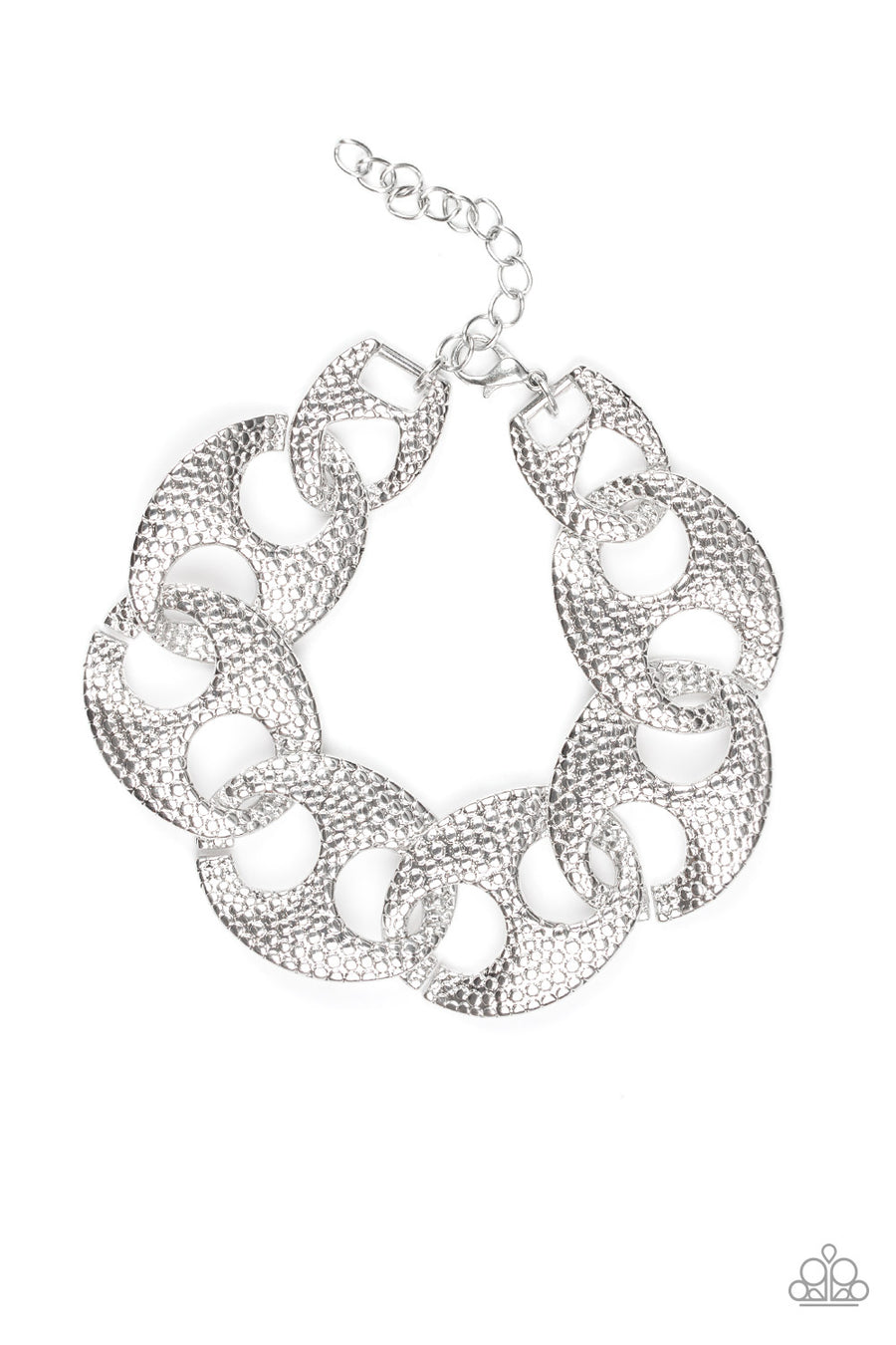 Casual Connoisseur  - Silver Textured Link Bracelet  - Paparazzi Accessories