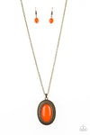Practical Prairie - Orange Bead Necklace - Paparazzi Accessories