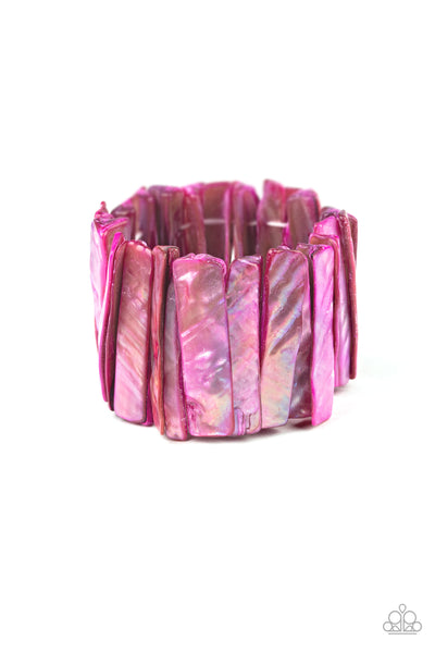 Beach Blast - Pink Stretch Bracelet - Paparazzi Accessories