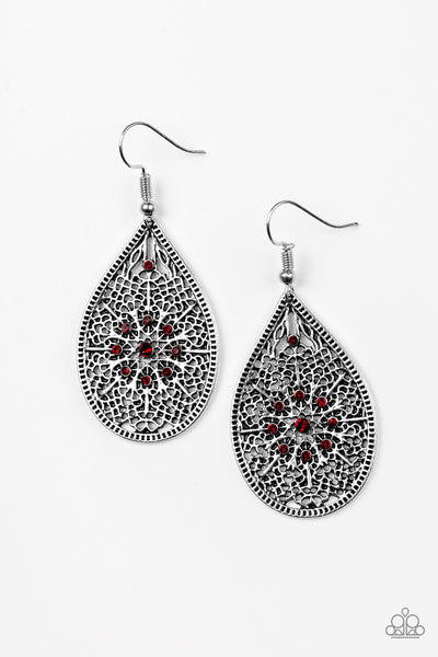Dinner Party Posh - Red Earrings - Paparazzi Accessories