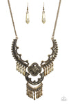 Rogue Vogue - Antique Brass Necklace - Paparazzi Accessories
