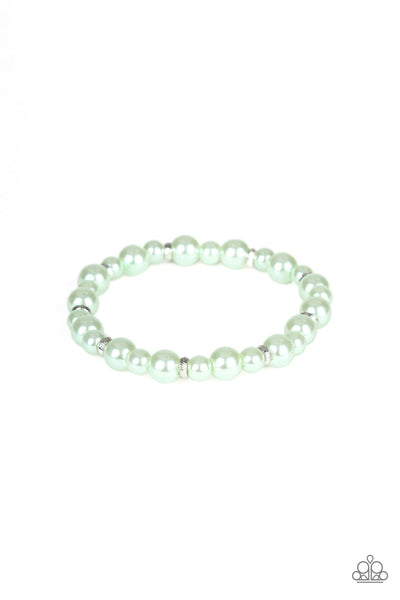 Powder and Pearls - Green pearl Bracelet - Paparazzi Accessories
