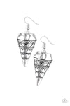 Jurassic Journey   - White Stamped & Embossed  Earrings  - Paparazzi Accessories