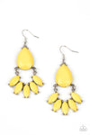 POWERHOUSE Call - Yellow Marquis Cut Earrings- Paparrazi Accessories