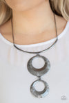 Egyptian Eclipse  - Black Gunmetal Necklace - Paparazzi Accessories