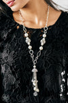 Designated Diva - Ivory Pearl Rhinestone Necklace - Blockbuster- Paparazzi Accessories