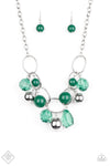 Cosmic Getaway - Green Bead Necklace - Paparazzi Accessories