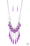 Roaring Riviera - Purple Stone Necklace- Paparazzi Accessories