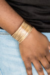 Wire Warrior - Gold Cuff Bracelet - Paparazzi Accessories