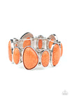 Feel At HOMESTEAD - Orange Stone Stretch Bracelet- Paparazzi Accessories