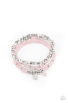Glacial Glimmer - Pink & Silver Bead Necklace- Paparrazi Accessories
