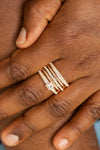 The Deal Maker - Rose Gold Rhinestone Ring - Paparazzi Accessories