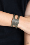 Texture Trade - Brass Cuff Studded Bracelet - Paparazzi Accessories