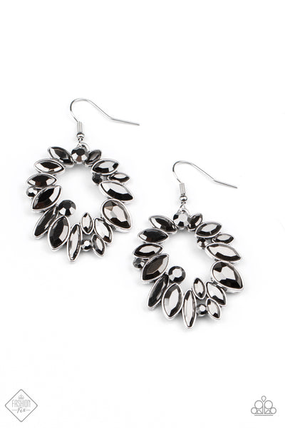 Try As I DYNAMITE - Silver Hematite Earrings  - Paparazzi Accessories