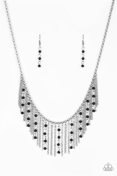 Harlem Hideaway  - Black & Silver Chain Necklace- Paparazzi Accessories