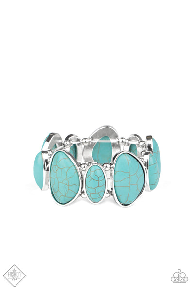 Feel At Homestead - Turquoise Stone Stretch Bracelet - Paparazzi Accessories