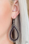 Mechanical Marvel - Antique Silver & Purple Rhinestone  Earrings - Paparazzi Accessories