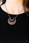 Get Well Moon - Copper Textured Necklace - Paparazzi Accessories