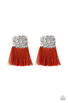 Plume Bloom - Orange Plume Earrings- Paparazzi Accessories