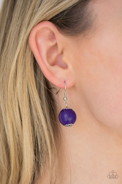Summer Breezin - Purple Wood Bead Necklace - Paparazzi Accessories