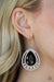 All Rise For Her Majesty - Black Teardrop Rhinestone Earrings  - Paparazzi Accessories