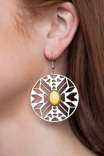 Southwest Walkabout  - Yellow Earrings  - Paparazzi Accessories