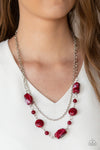Colorfully Cosmopolitan  - Red Acrylic Bead Necklace - Paparazzi Accessories