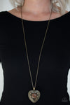 One Heart - Brass Heart Necklace - Paparazzi Accessories