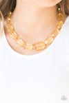 ICE Versa - Yellow Acrylic Necklace - Paparazzi Accessories