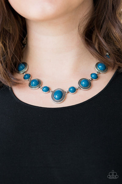 Voyager Vibes - Blue Bead Necklace- Paparrazi Accessories