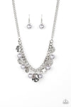 Seaside Sophistication - Silver Disc & Pearl Beaded Necklace- Paparazzi Accessories