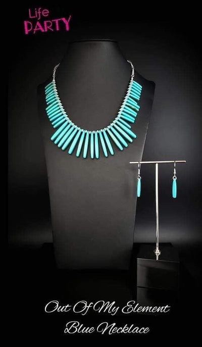 Out Of My Element - Turquoise  Necklace - July Life Of The Party - Paparazzi Accessories