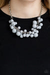 Walk This Broadway  - Silver Grey Bead Necklace - Paparazzi Accessories