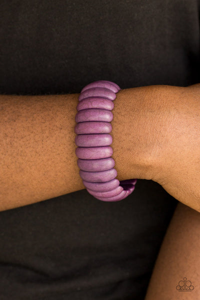 Peacefully Primal - Purple Stretch Bracelet - Paparazzi Accessories