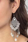 Garden Explorer - Silver Textured Earrings  - Paparazzi Accessories