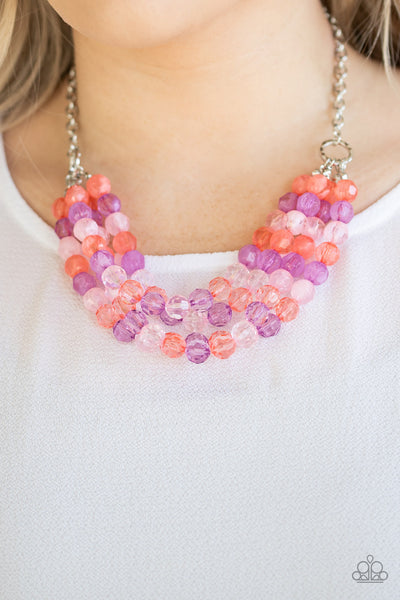 Summer Ice - Multi  Crystal Bead  Necklace - Paparazzi Accessories