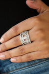 Sweetly Sweetheart  - Red Rhinestone Ring - Paparazzi Accessories